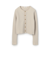 ブライトジャカード クルーネックカーディガン