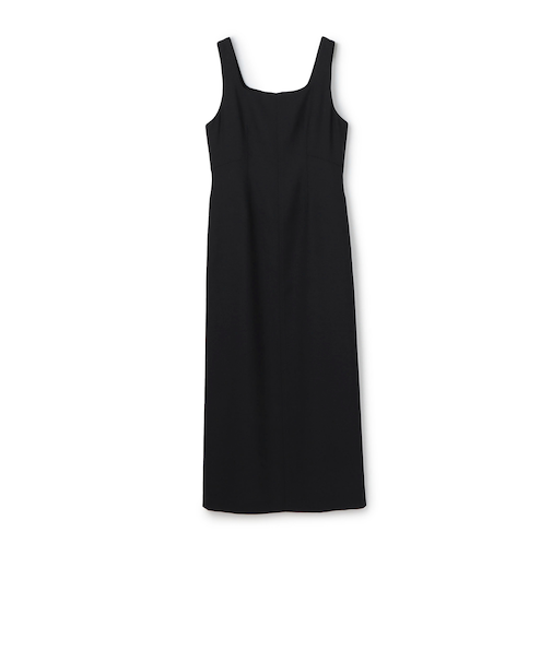 ウールジョーゼット Iラインワンピース