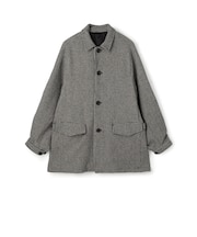 ウールナイロンポリウレタン 2WAYストレッチ ハーフコート