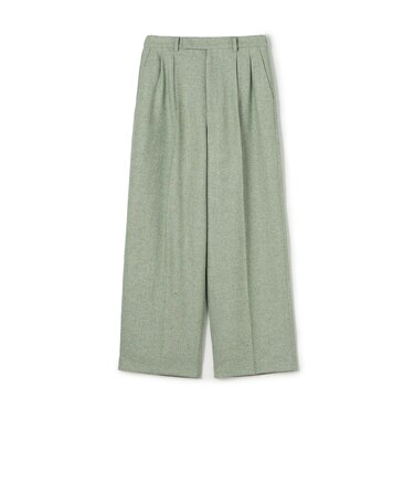 シルクネップツイード タックテーパードパンツ