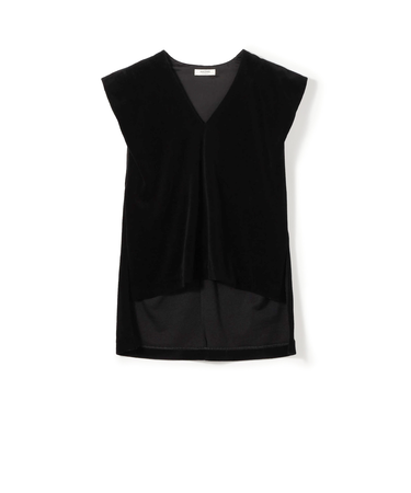 コットンポリエステルベロア Vネックベスト