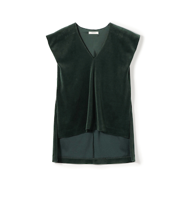 コットンポリエステルベロア Vネックベスト