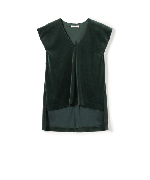 コットンポリエステルベロア Vネックベスト