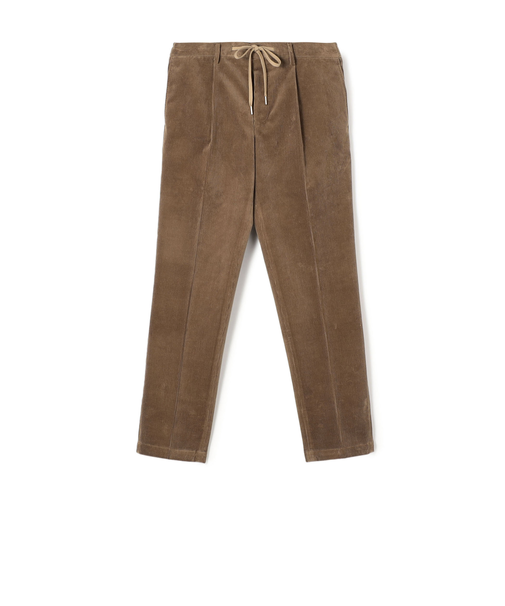 コットンウールコーデュロイ 1プリーツ イージースラックス
