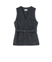 ライトダブルフェイスシャギー ベルテッドジレ