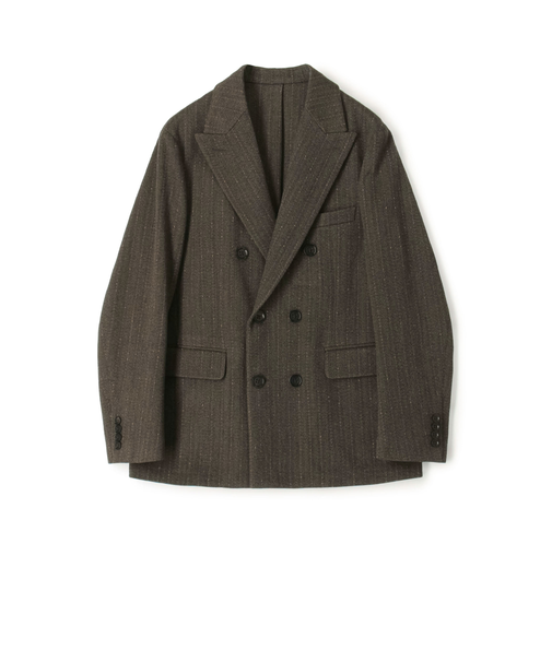 ウールアクリルナイロンストライプ ダブルブレステッド6Bジャケット
