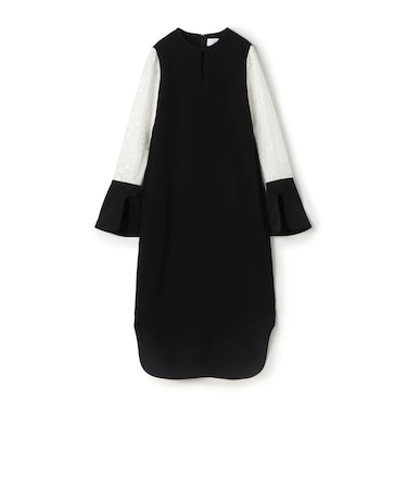 Mame Kurogouchi Floral Embroidery Sleeve Classic Dress