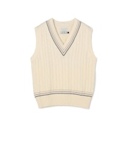 【別注】RICHMOND KNITWEAR ウールケーブル Vネックベスト
