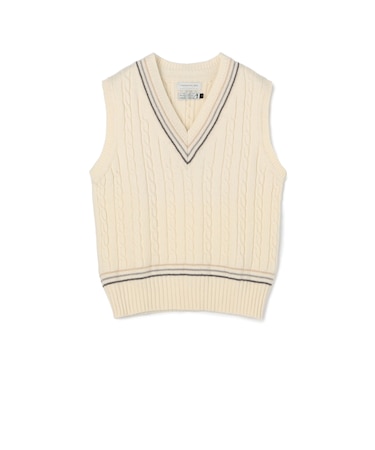 【別注】RICHMOND KNITWEAR ウールケーブル Vネックベスト