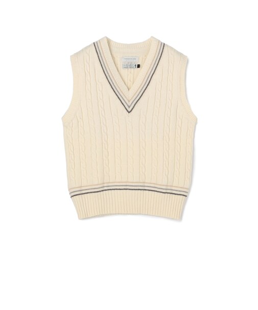 【別注】RICHMOND KNITWEAR ウールケーブル Vネックベスト