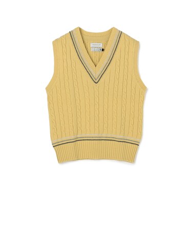 【別注】RICHMOND KNITWEAR ウールケーブル Vネックベスト