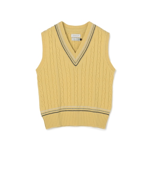 【別注】RICHMOND KNITWEAR ウールケーブル Vネックベスト