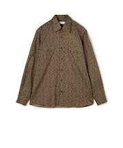 コットンツイル ペイズリープリント ダブルポケットレギュラーカラーシャツ