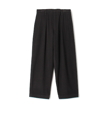 ウールナイロンビーバー 1プリーツカーブパンツ