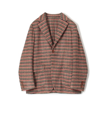 シルクガンクラブチェック シングルブレステッド2Bジャケット