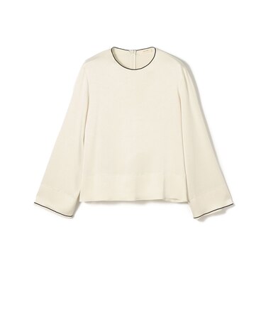 【WEB先行予約】サテンジョーゼット クルーネックプルオーバー