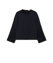 【WEB先行予約】サテンジョーゼット クルーネックプルオーバー