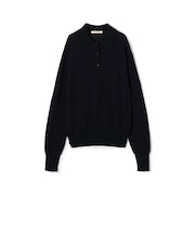 ダブルカラーピケ ワイドポロカラーロングスリーブ