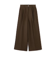 コットンシルクダブルクロス ストレートワイドパンツ