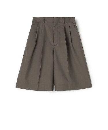 Super120'sウォッシャブルウール タックショートパンツ