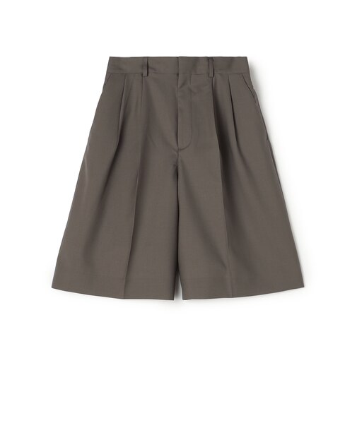 Super120'sウォッシャブルウール タックショートパンツ