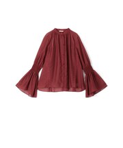 コットンシルクローン ラグランスリットブラウス