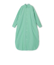 ストライプブロード ロングシャツワンピース