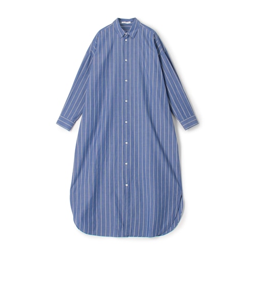 ストライプブロード ロングシャツワンピース｜トゥモロ－ランドの