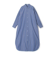 ストライプブロード ロングシャツワンピース
