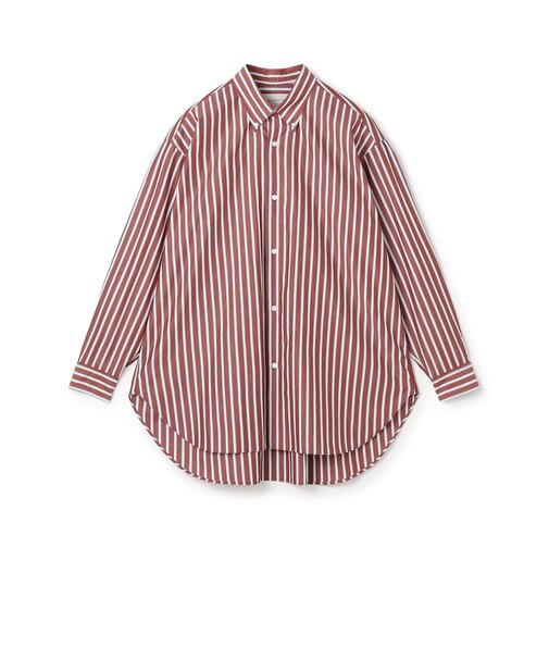 コットンブロード ボタンダウン ロングシャツ