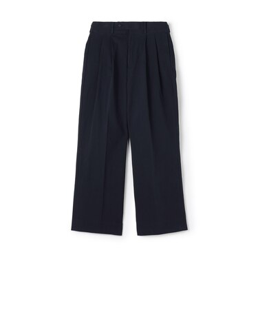コットンナイロンツイル 2タックワイドストレートパンツ