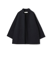 コットンダブルフェイス フロントオープンショートコート