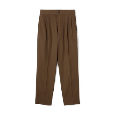 コットンカルゼ バックベルト ペグトップスラックス SOLBIATI