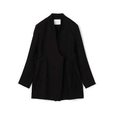 Mame Kurogouchi Triacetate Polyester Collarless Jacket カラーレスジャケット