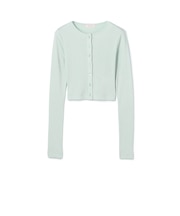 シルクコットンリブ クロップドカーディガン