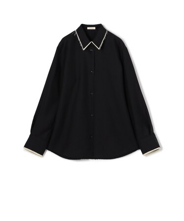 モヘヤリネン エンブロイダリーカッティングシャツ