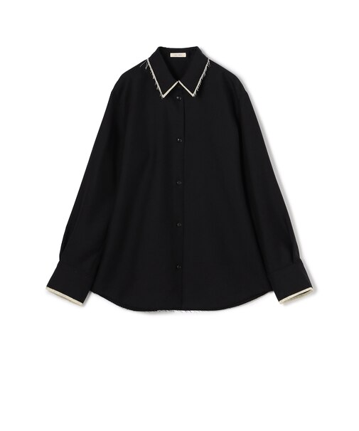 モヘヤリネン エンブロイダリーカッティングシャツ