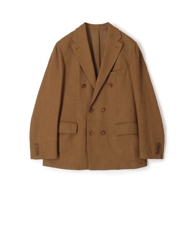 ウールリネンメッシュシャンブレー ダブルブレステッド6Bジャケット