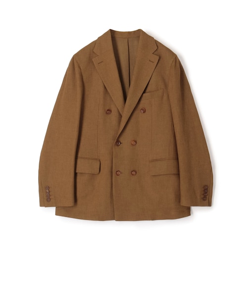 ウールリネンメッシュシャンブレー ダブルブレステッド6Bジャケット