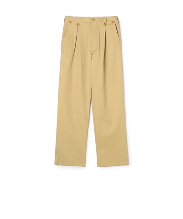 60/2コットンギャバジン 1タックペグトップパンツ