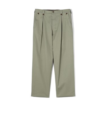 60/2コットンギャバジン 1タックペグトップパンツ