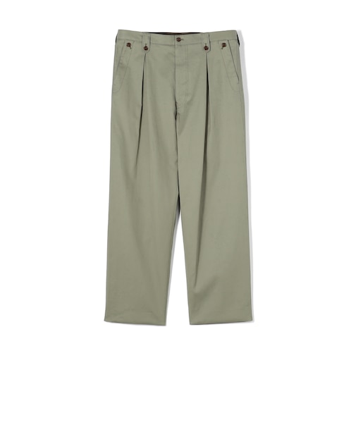 60/2コットンギャバジン 1タックペグトップパンツ