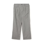 コットンリネンキュプラ 1プリーツワイドストレート バレルパンツ
