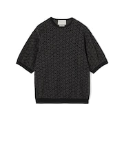 TOMORROWLAND tricot ジオメトリック柄 強撚ハイゲージコットンニットTシャツ
