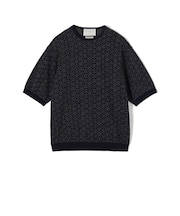 TOMORROWLAND tricot ジオメトリック柄 強撚ハイゲージコットンニットTシャツ