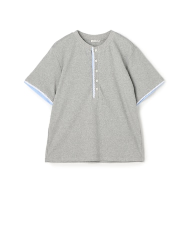 コットンレイヤードヘンリーTシャツ