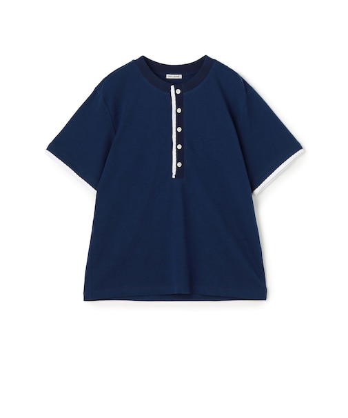 コットンレイヤードヘンリーTシャツ