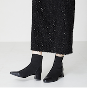 切替ニットヒールブーツ