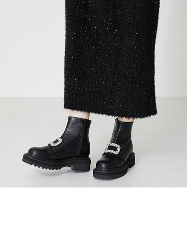 ビジューモチーフタンクソールブーツ