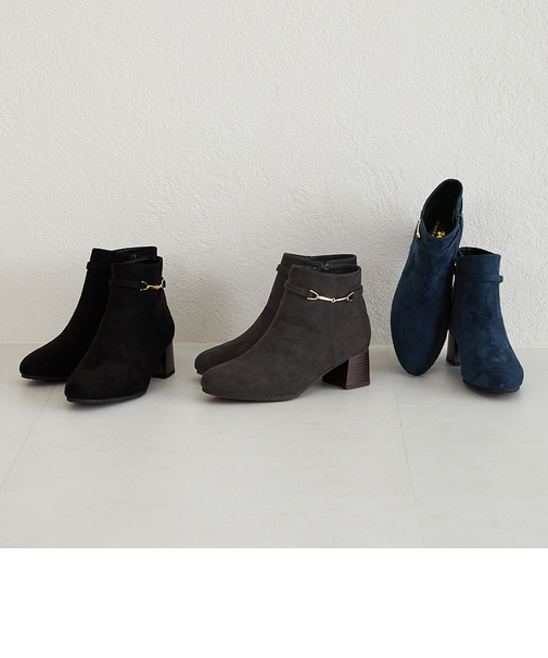 ビットモチーフミドルヒールブーツ